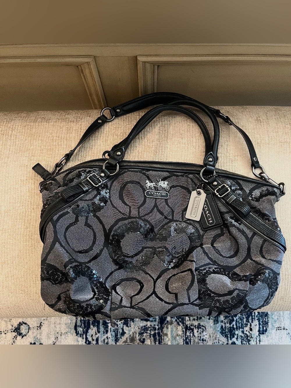 Coach Madison Sophia Sequin Op Art Satchel - 15940